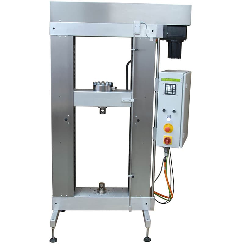 Z150 twin column tensile tester with digital keypad controller.