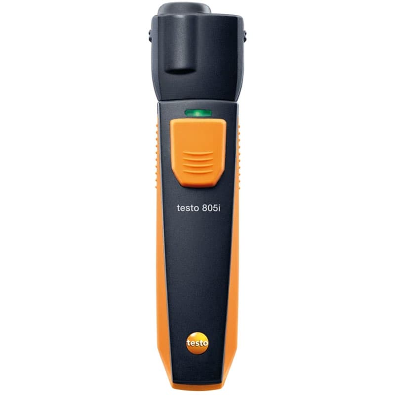 Front view of Testo 805i infrared thermometer with visible trigger button and branding.