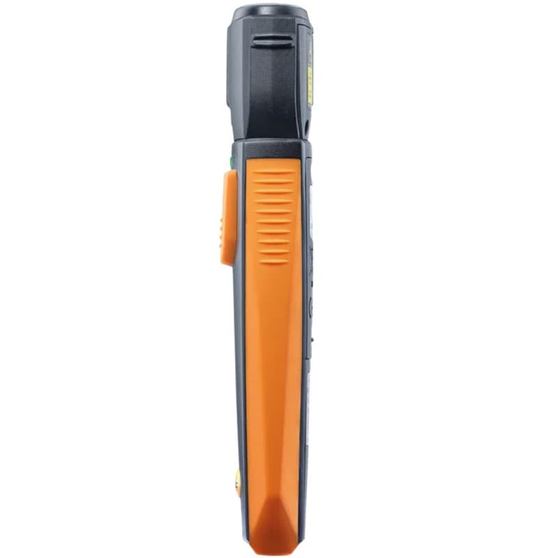 Side view of Testo 805i showing its slim, ergonomic design and control button.