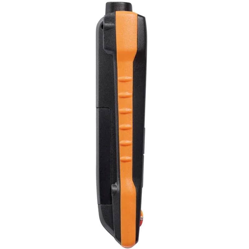 Side view of Testo 922 handheld thermometer with rugged rubberized grip.