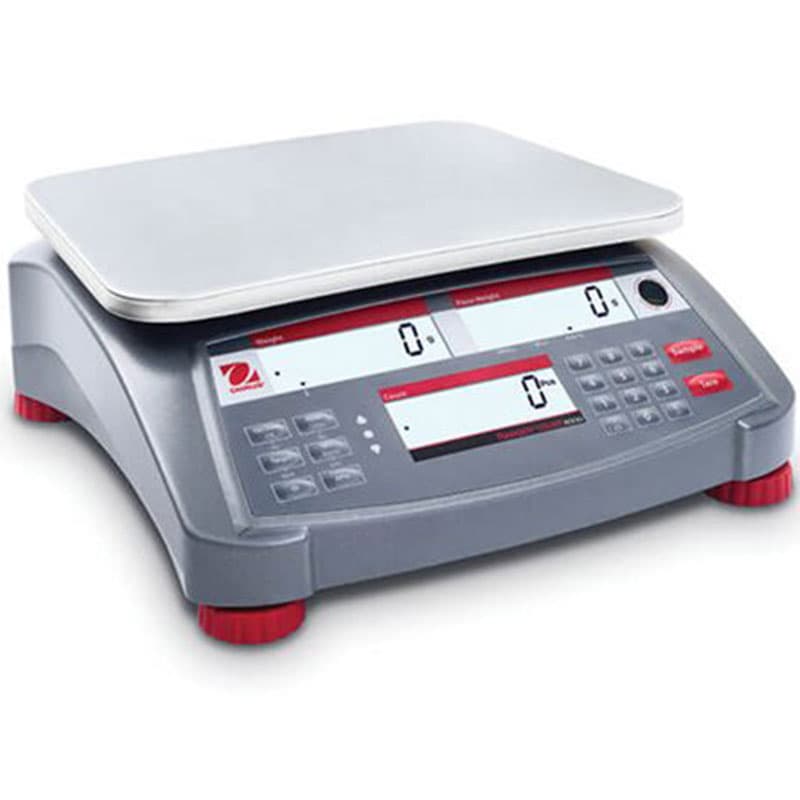 OHAUS Ranger Count 4000 counting scale with stainless steel platform and triple LCD display.