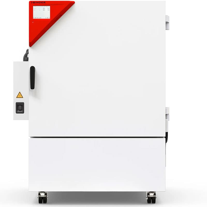 Front view of BINDER KBF-PRO 260 climate chamber with touchscreen control panel.