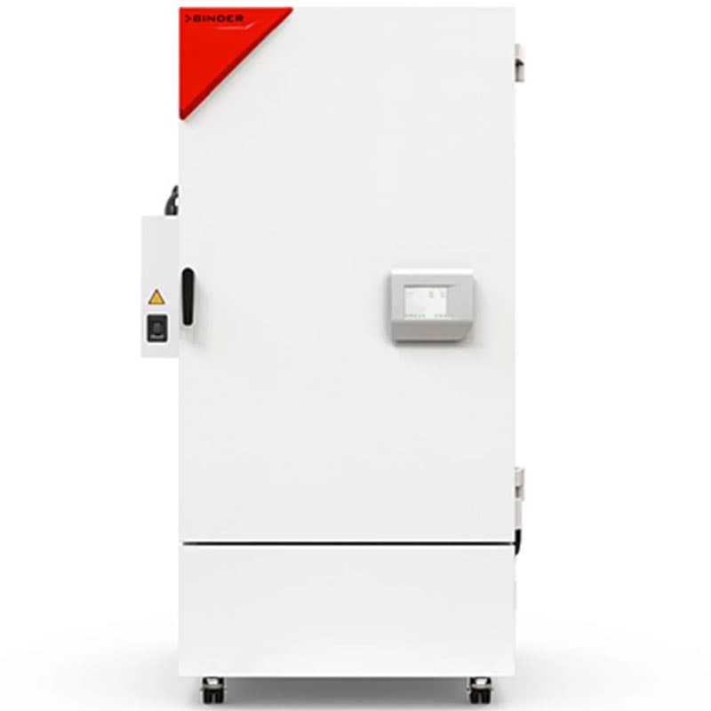 Closed front view of BINDER KBF-PRO 470 climate chamber with touchscreen panel.
