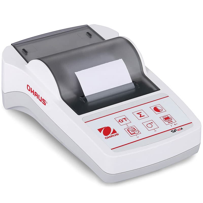 OHAUS SF40A impact portable printer with paper roll.