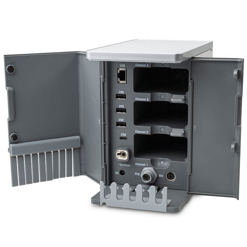 METTLER TOLEDO NineFocus system with open doors and modular measurement interface units displayed in front.