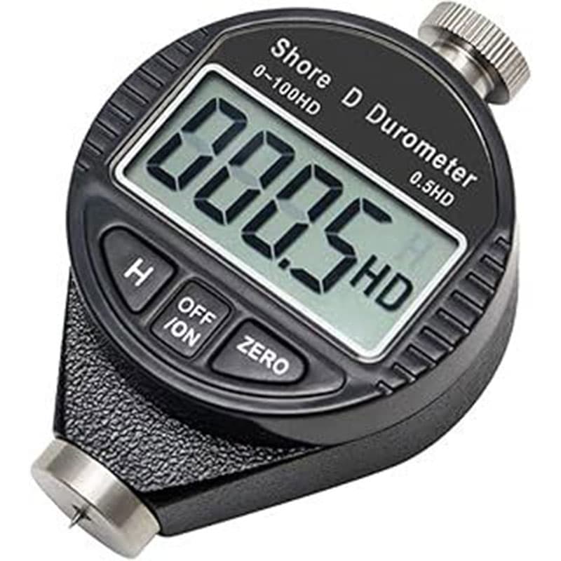 Artemis digital Shore D durometer with LCD display for measuring the hardness of harder materials.
