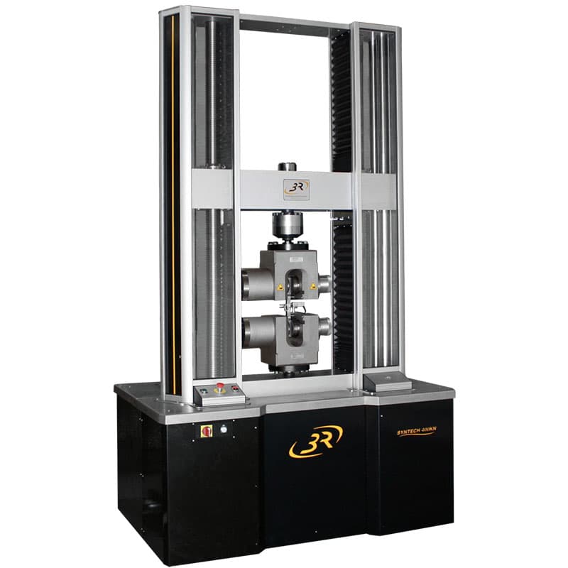 SYNTECH 700 High-Capacity Electromechanical Universal Testing Machine with a dual-column load frame and large central test grips.