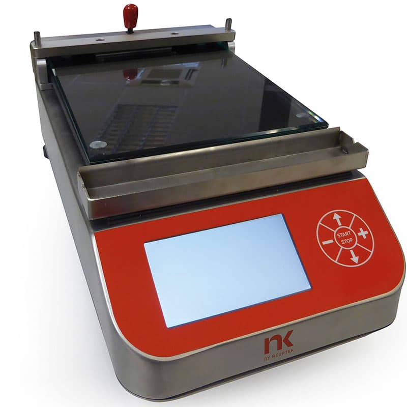 APLITEK automatic film applicator with flat application bed, adjustable applicator mechanism, touchscreen display, and digital controls for preparing uniform coating films.