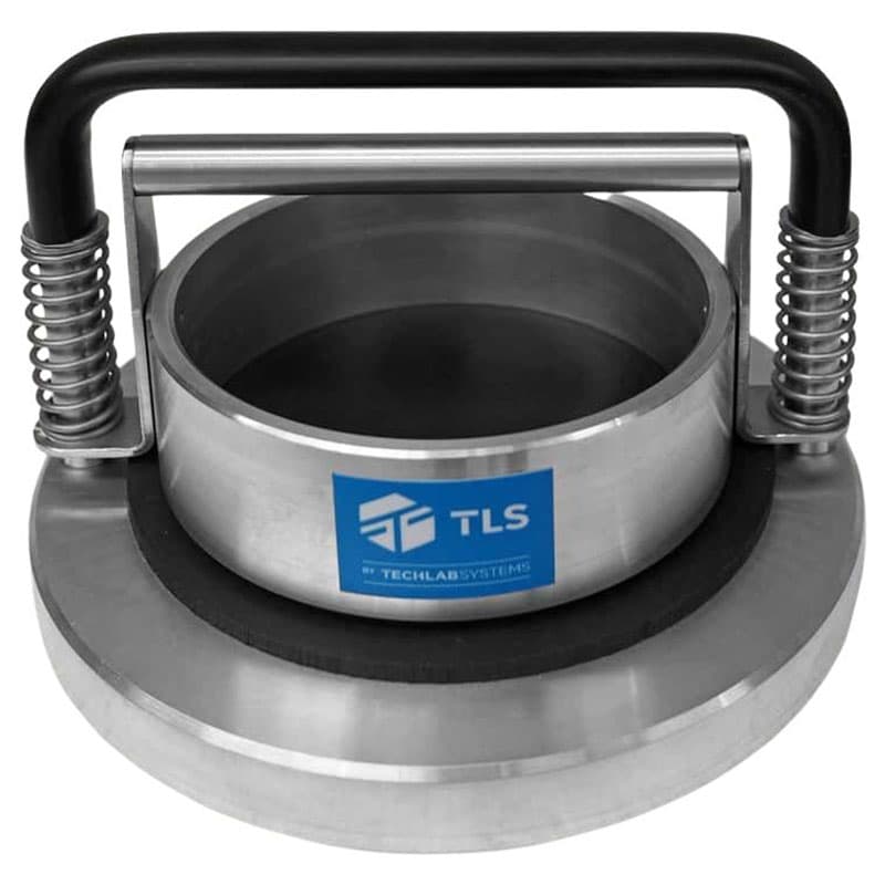 TLS Cobb tester with stainless steel test ring and spring clamp handle for measuring water absorption of paper and board.
