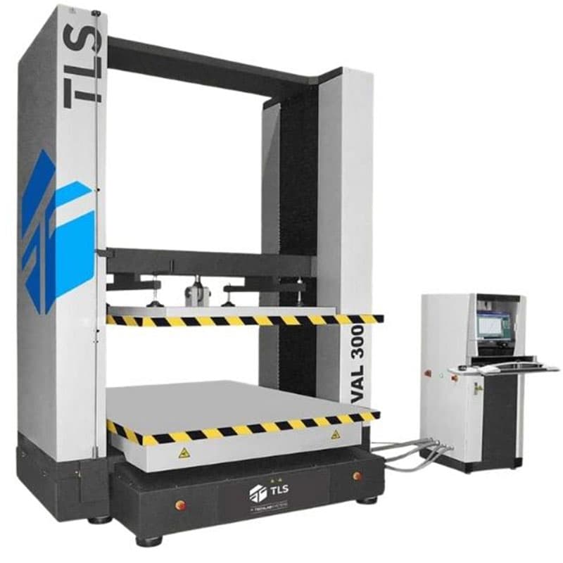 VAL-300 compression tester with dual plates and external control unit.